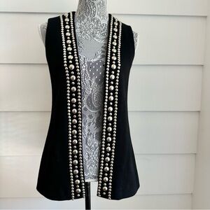 Vintage Joseph Magnin Black Studded Vest Roncelli Style